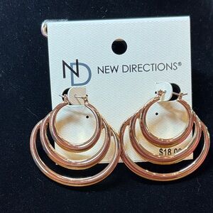 New Directions Rose Gold Hoop Earrings Trio